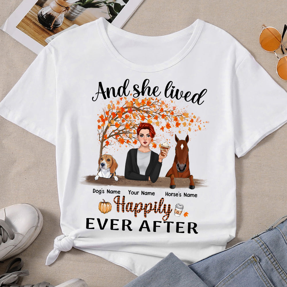 89Customized And she lived happily ever after Autumn Horses and dogs Customized