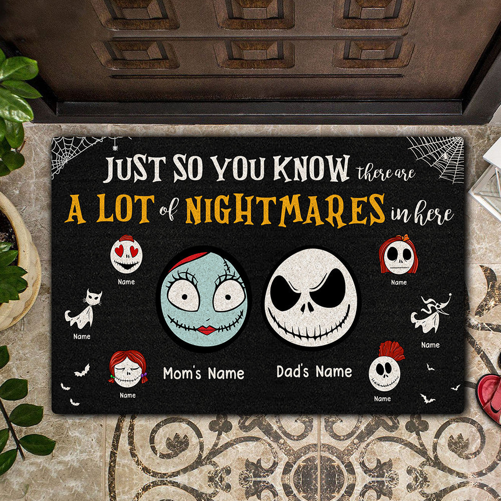 89Customized Just so you know there are a lot of nightmares in here personalized doormat