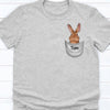 89Customized Peeking Rabbit Rabbit Lovers Personalized 2D Pocket T-Shirt