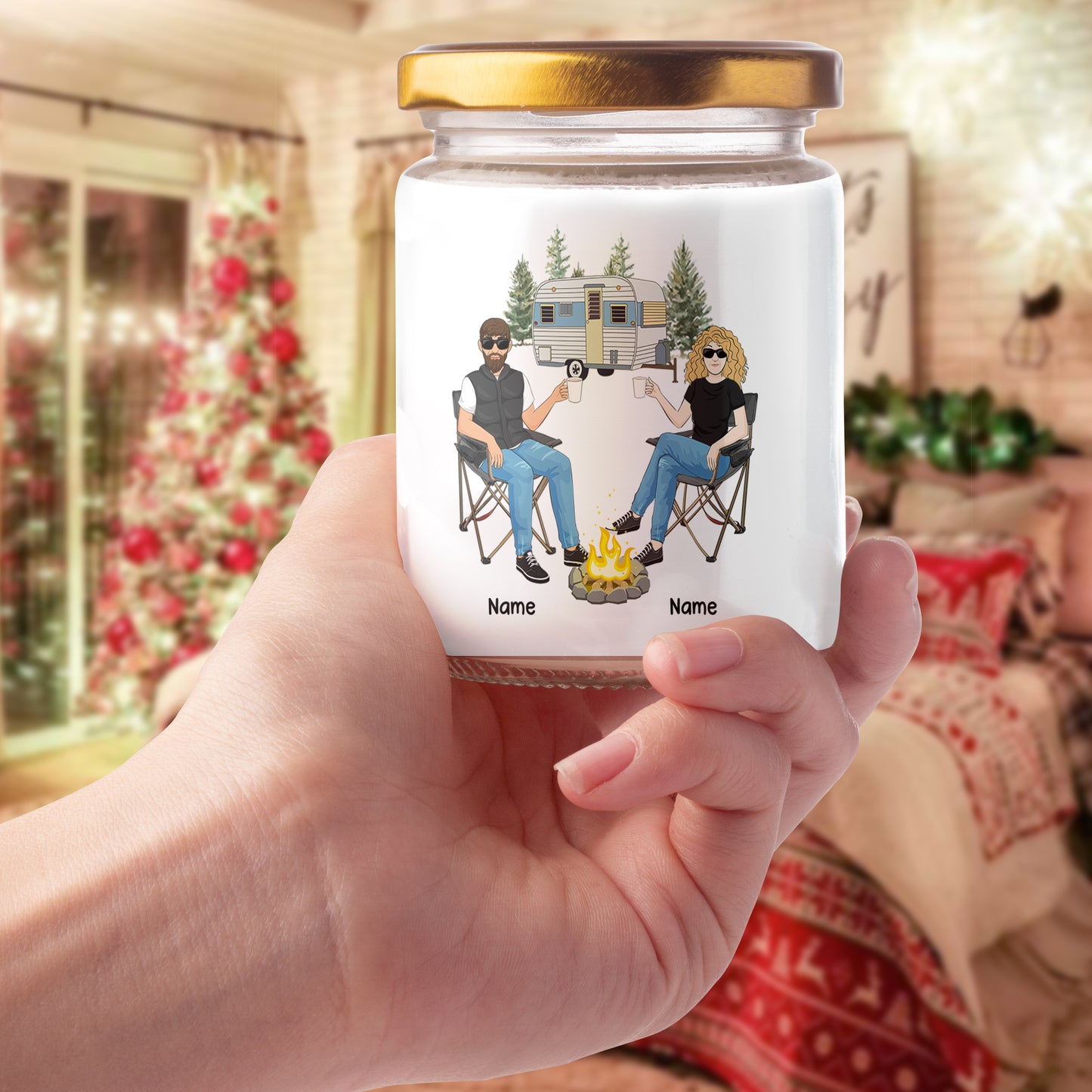 89Customized Happy Campers Camping Personalized Candle