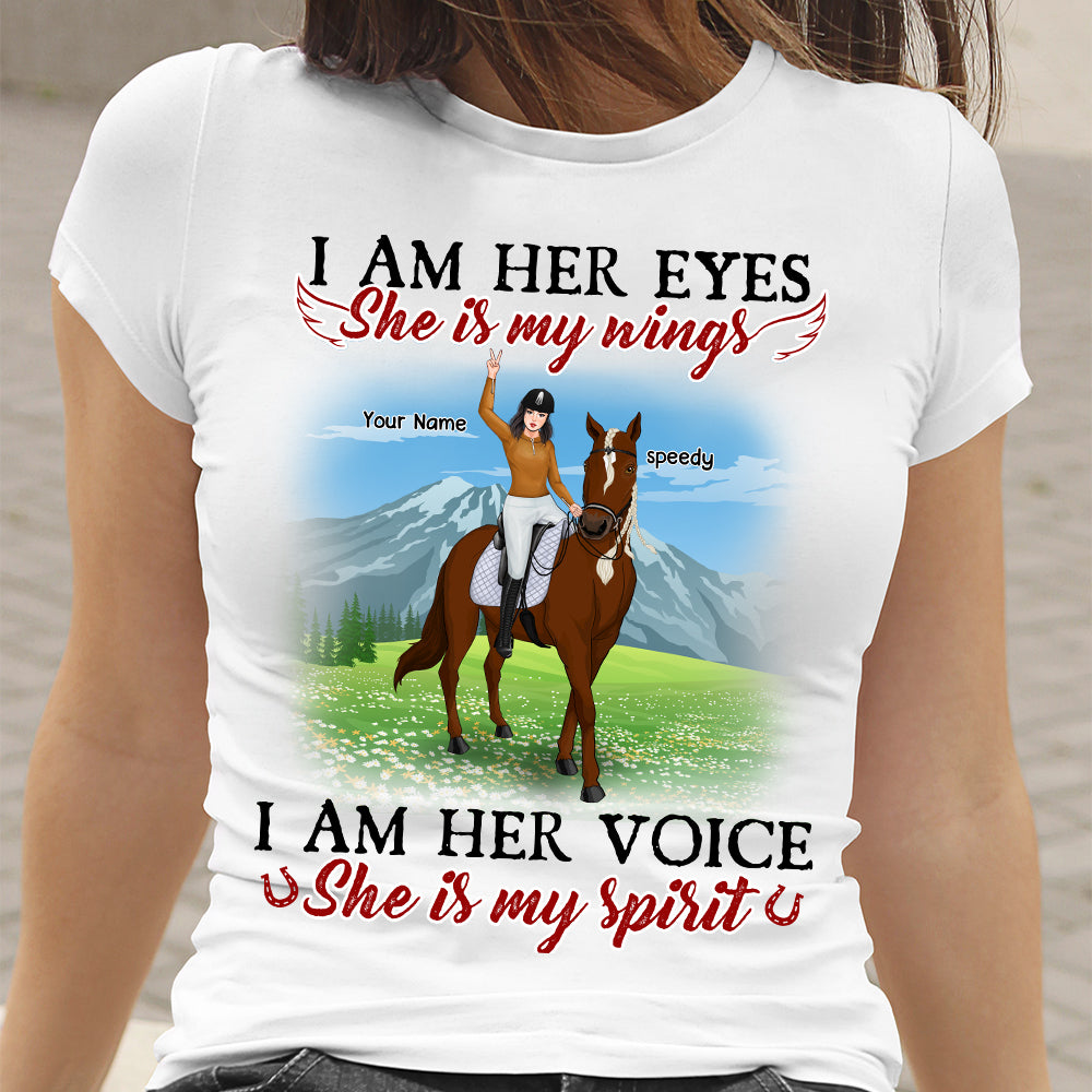 89Customized I am his eyes he is my wings Girl and horse Customized Shirt