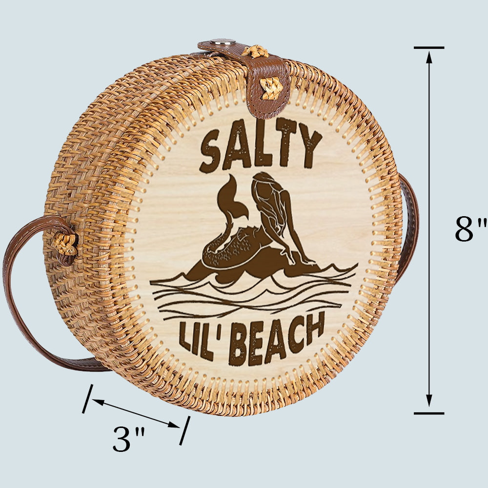 89 Customeized Salty lil' beach rattan straw bag