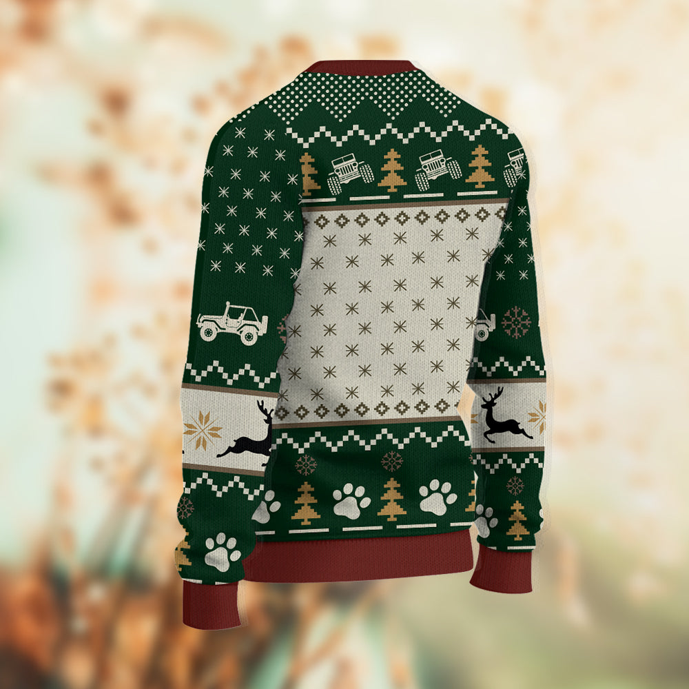 89Customized A girl her dogs & her jeep it's a beautiful thing 3 Customized Ugly Sweater