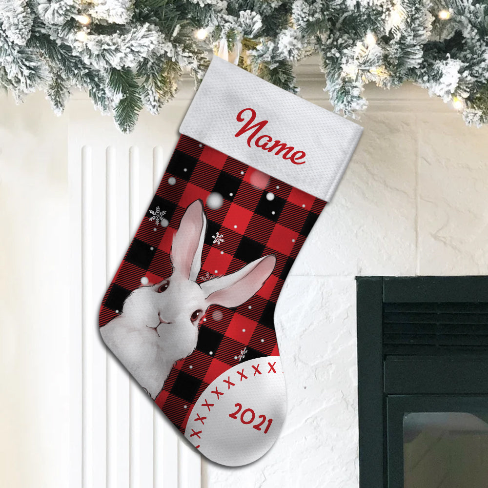 89Customized Rabbit Lovers Personalized Christmas Stocking