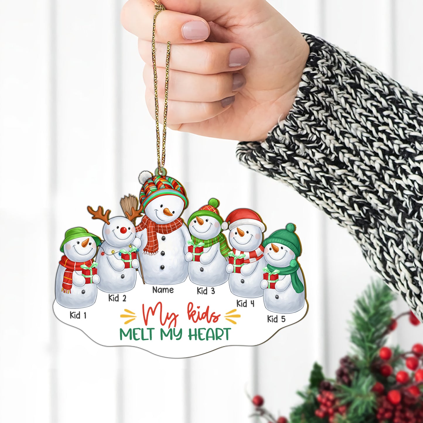 89Customized My kids melt my heart personalized ornament