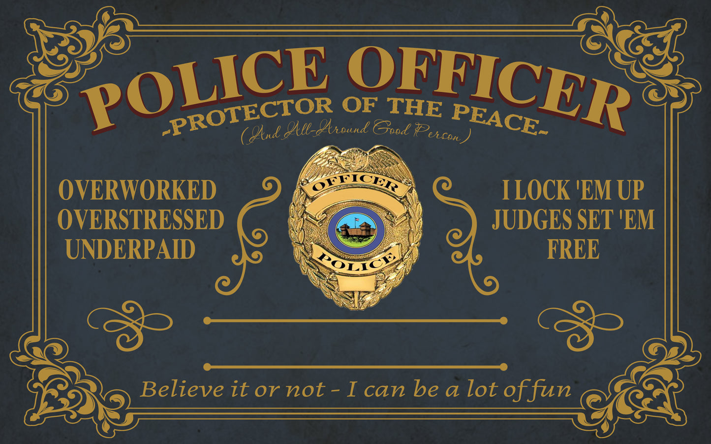 89Customized Personalized Police Officer Pallet Sign