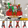 89Customized Christmas Horses On Truck Personalized One Sided Ornament
