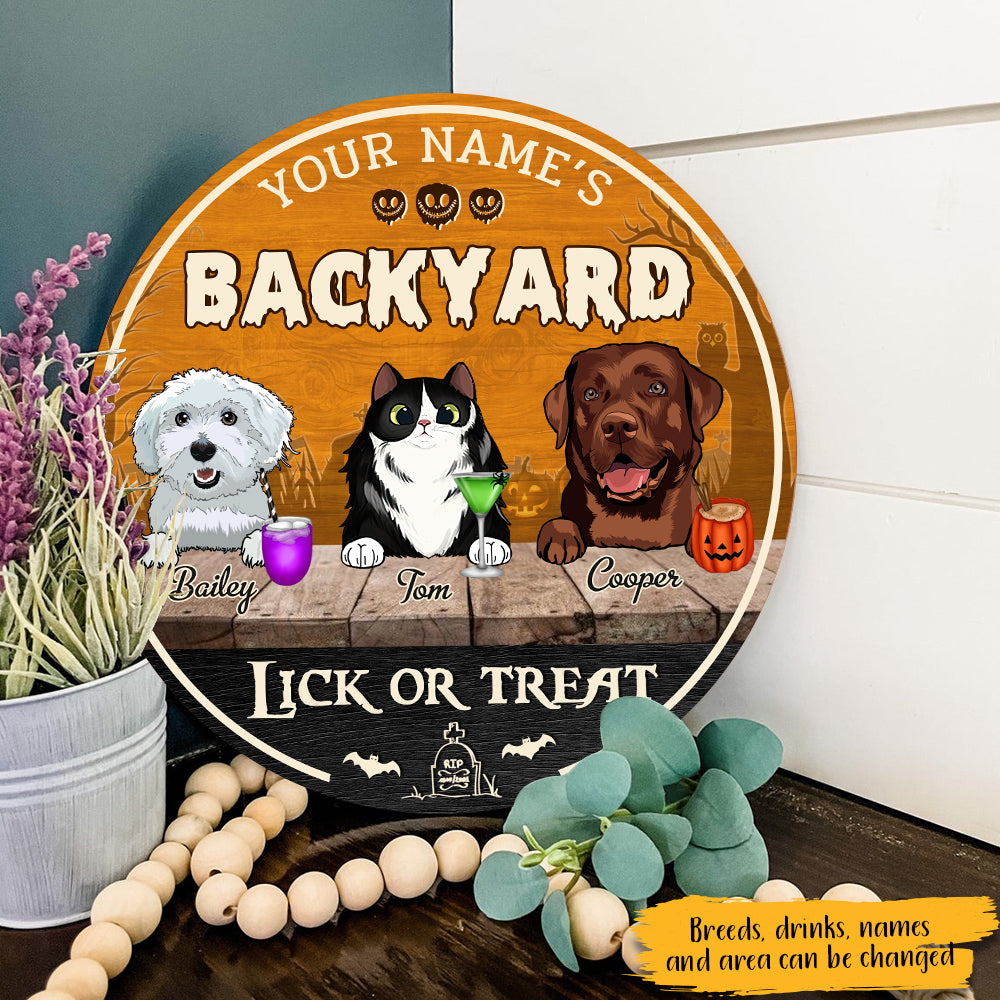 89Customized Welcome To Our Spooky Backyard Personalized Wood Sign