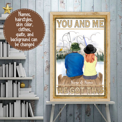 89Customized Fishing Couple Poster
