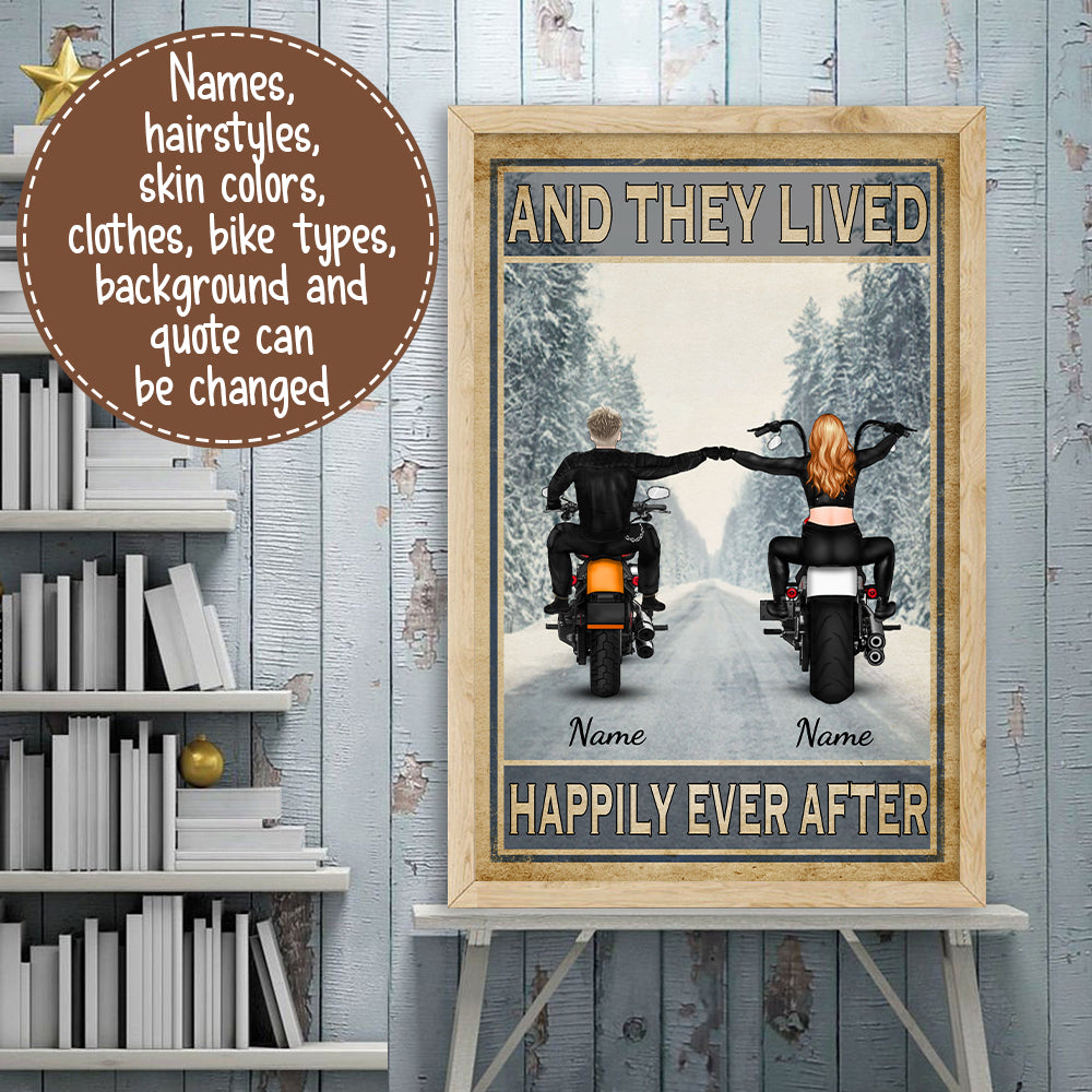 89Customized Biker Couple 2 Personalized Poster