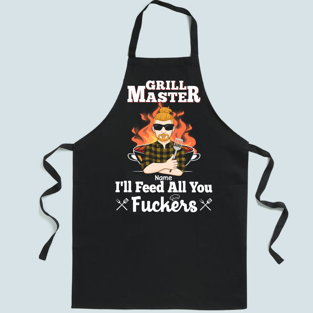 89Customized The Grill Master Personalized Apron