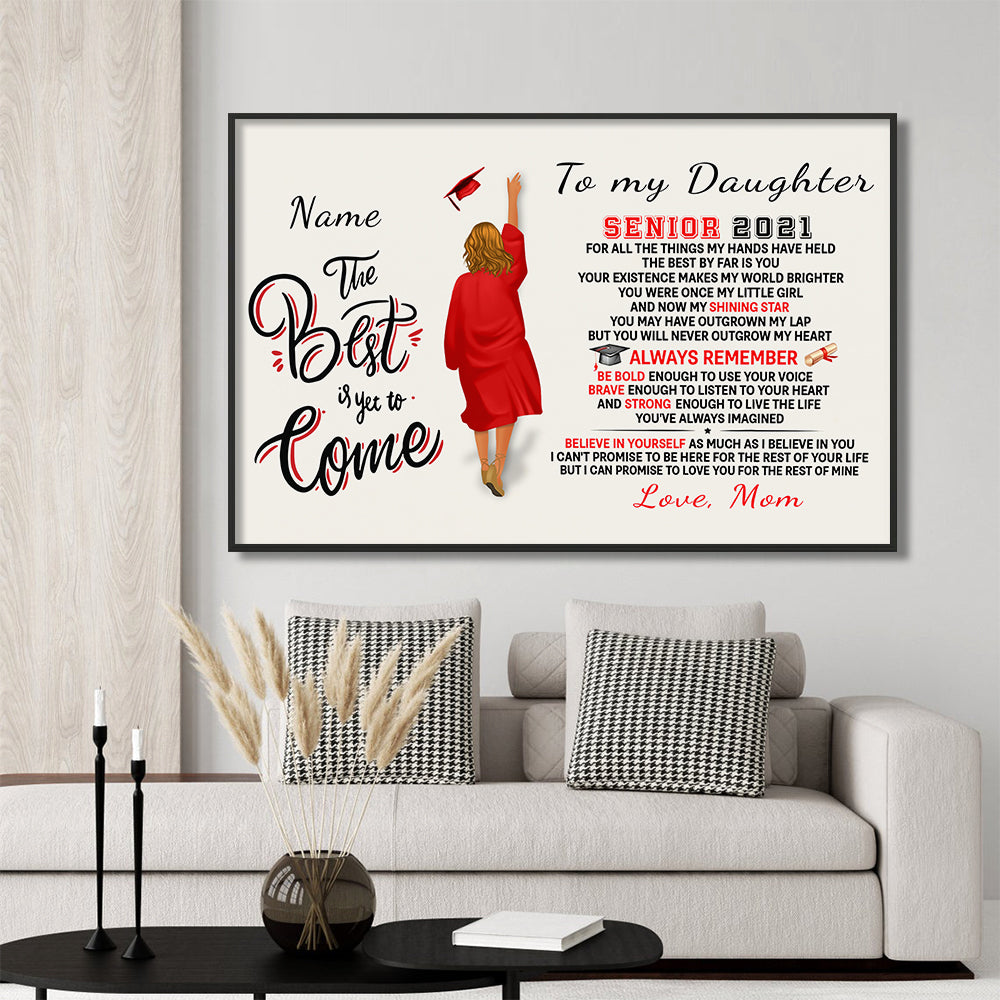 89Customized to my daughter senior 2021 graduation personalized horizontal poster - girl version