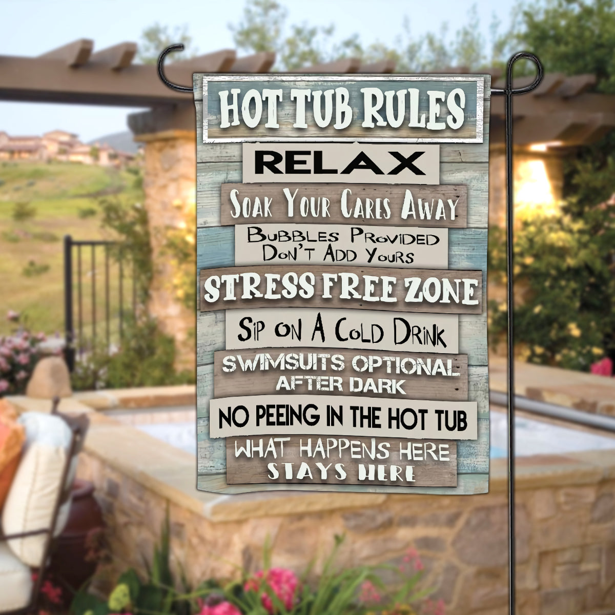 89Customized Dogs Hot Tub Personalized 2 Sided Flag