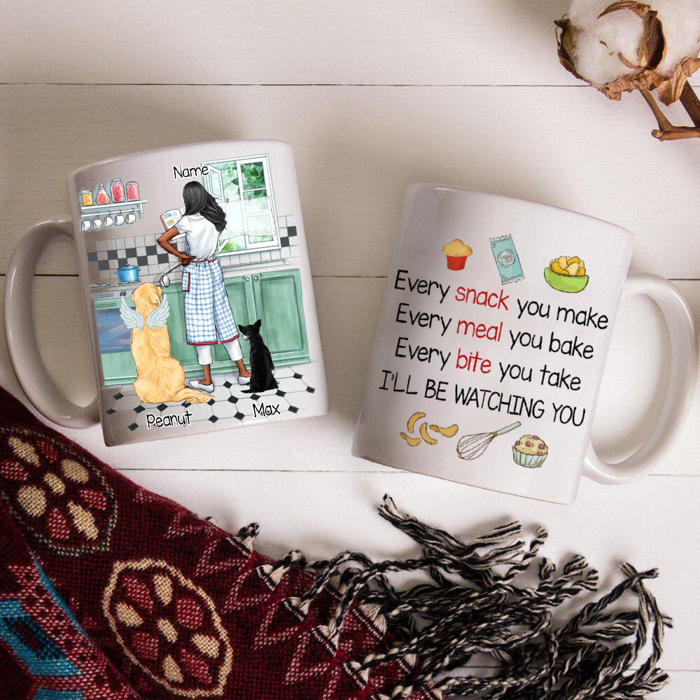 89Customized Personalized Mug Dog Mom Watching You Cooking