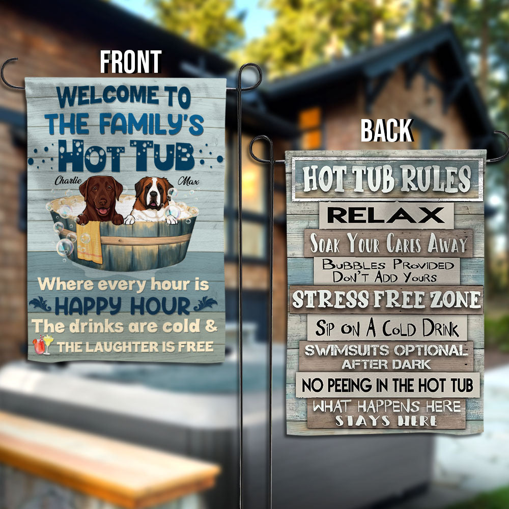 89Customized Dog Hot Tub Personalized 2 Sided Flag
