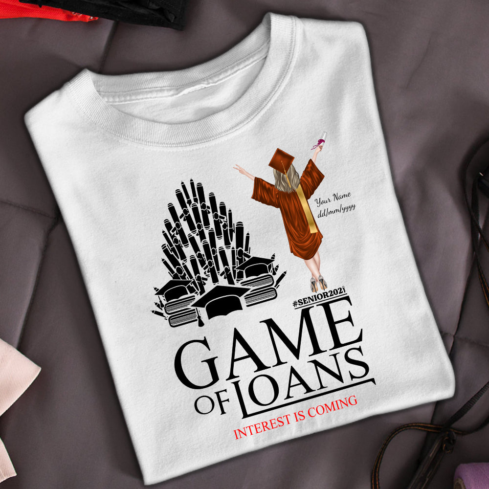 89Customized Game of loans senior 2021 graduation personalized shirt