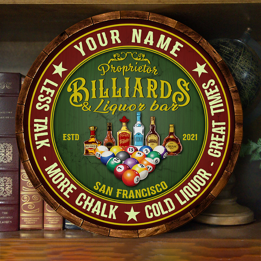 89Customized Billiard & Liquor Bar Customized Wood Sign