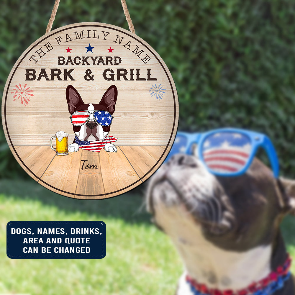 89Customized Independence Day 4th of July BBQ Personalized Wood Sign