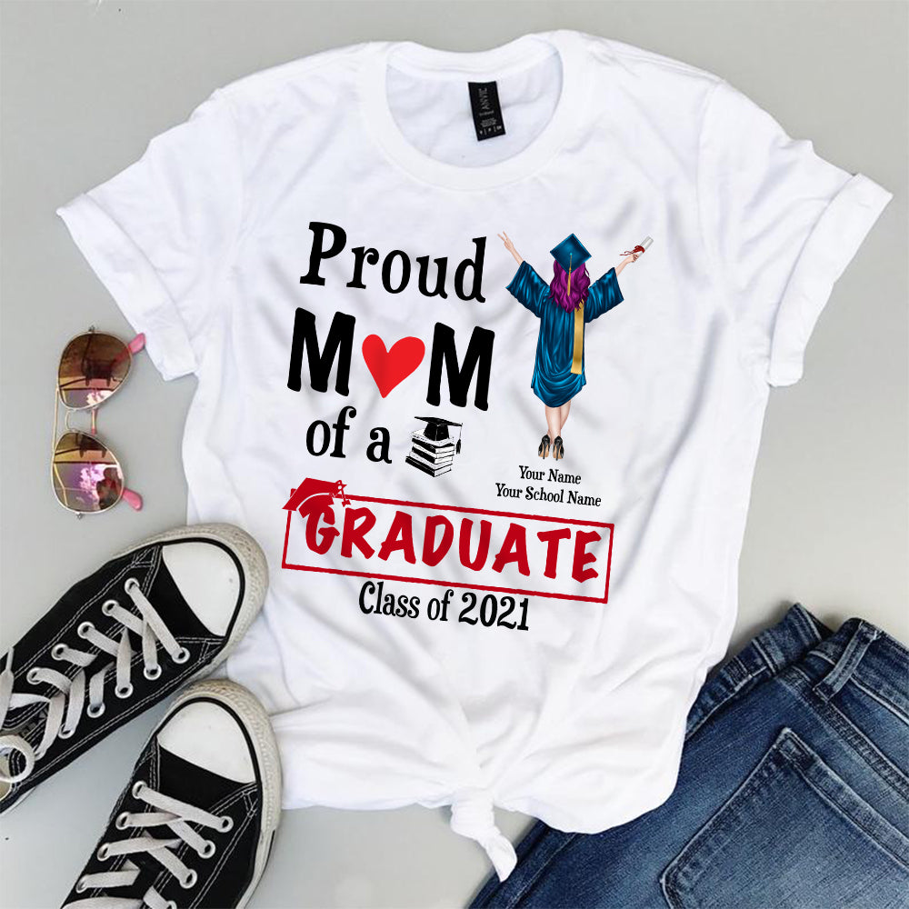 89Customized Personalized Shirt Proud Mom Family Of A Graduate 2021