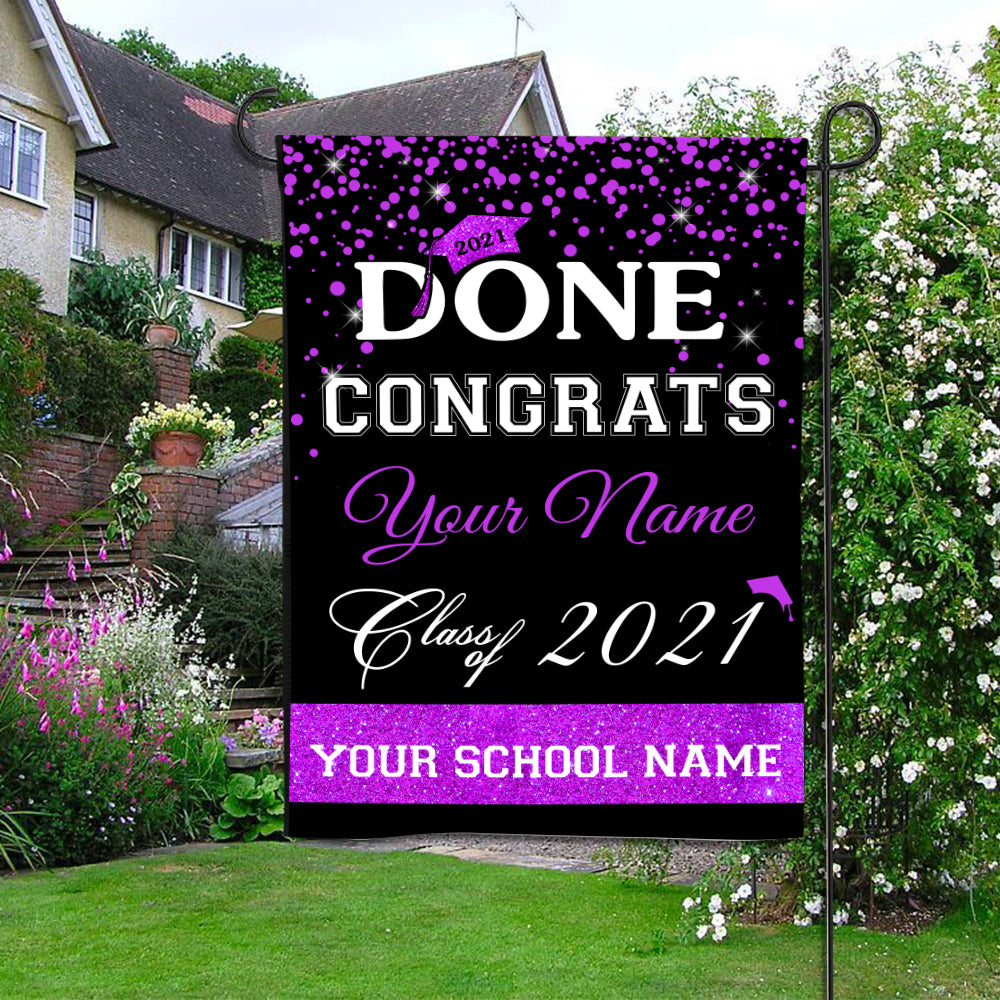 89Customized Personalized Flag Done Congrats Graduation