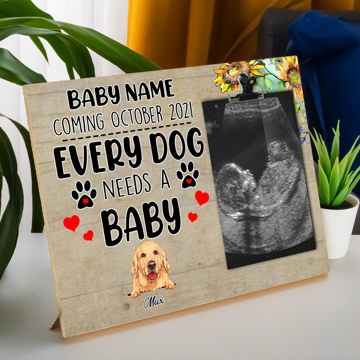 89Customized Every dog needs a baby personalized photo clip frame
