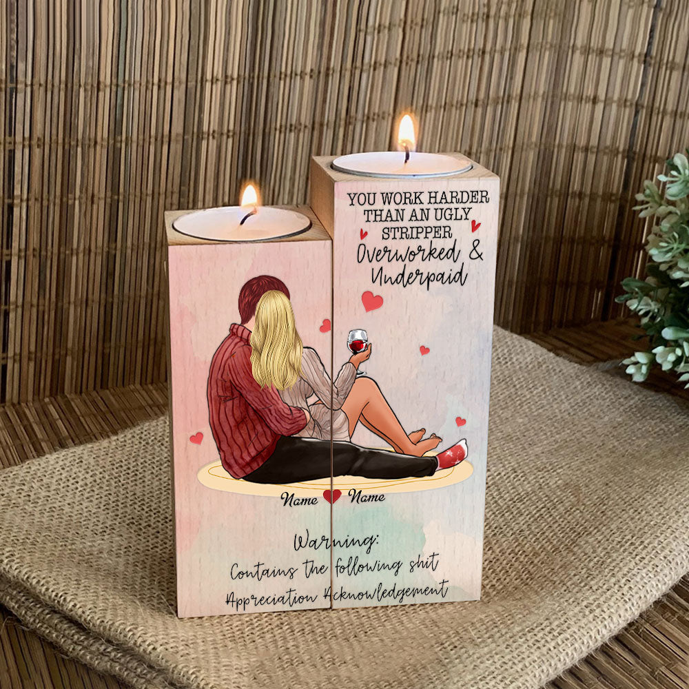 89Customized Best gift for couple Personalized Candle Holder