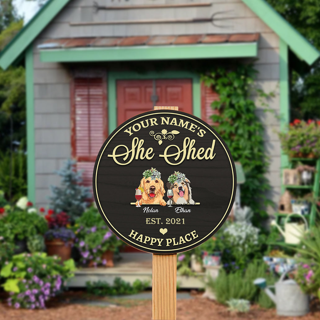 89Customized Personalized Wood Sign Gardening She Shaed Dog