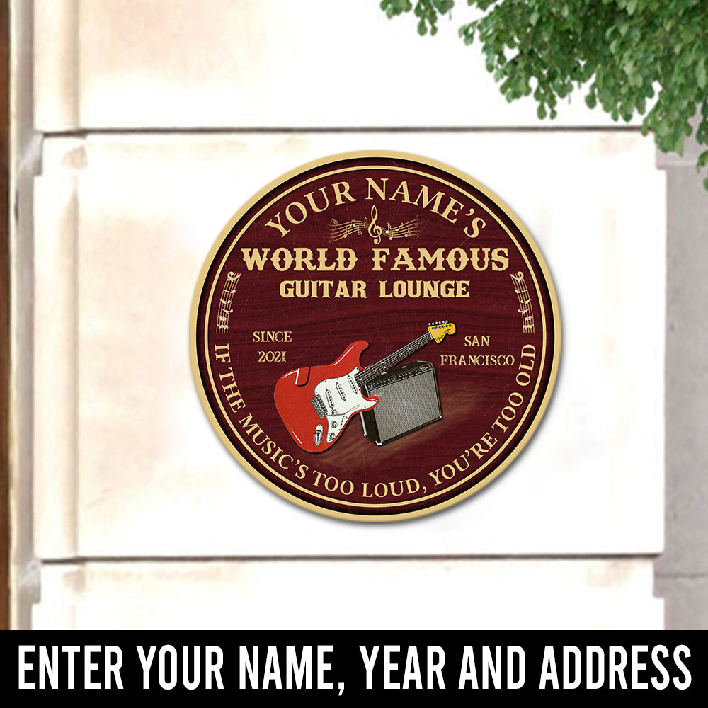 89Customized If the music's too loud you're too old guitar personalized wood sign