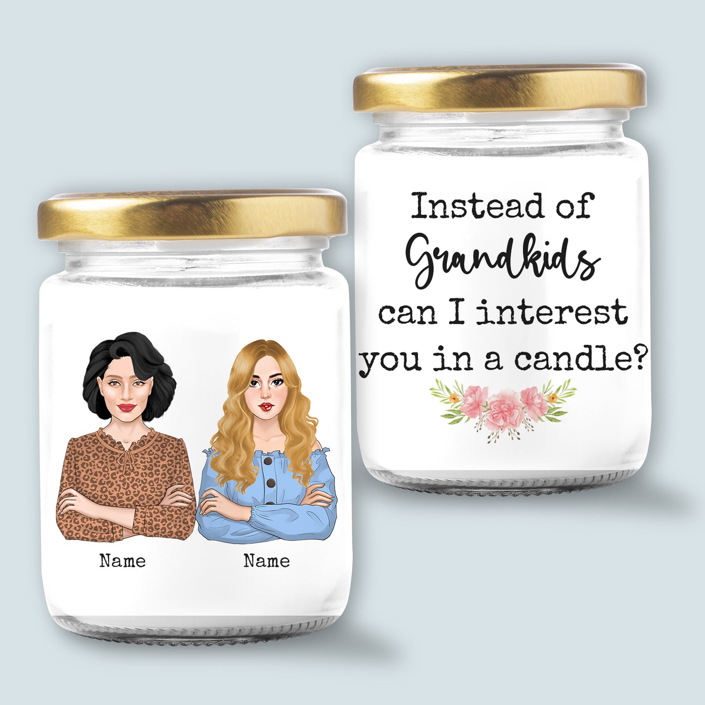 89Customized Instead Of Grandkids Can I Interested You In A Candle? Gift For Mother Personalized Candle