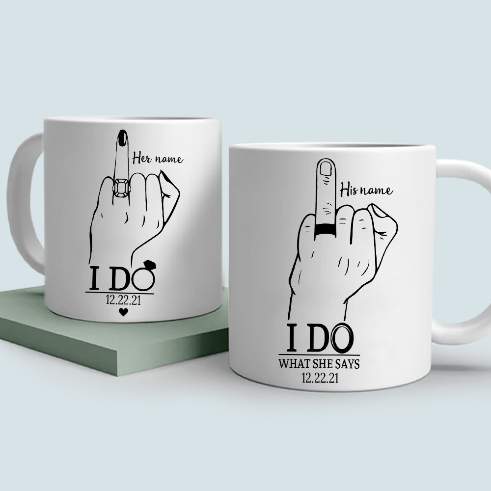 89Customized Ring finger couple personalized mug
