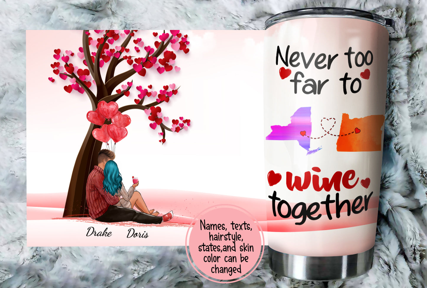 Long distance couple tumbler ver 2
