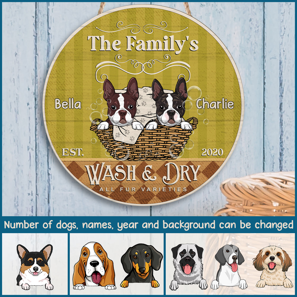 89Customized Dog Laundry Wash & Dry Personalized Wood Sign