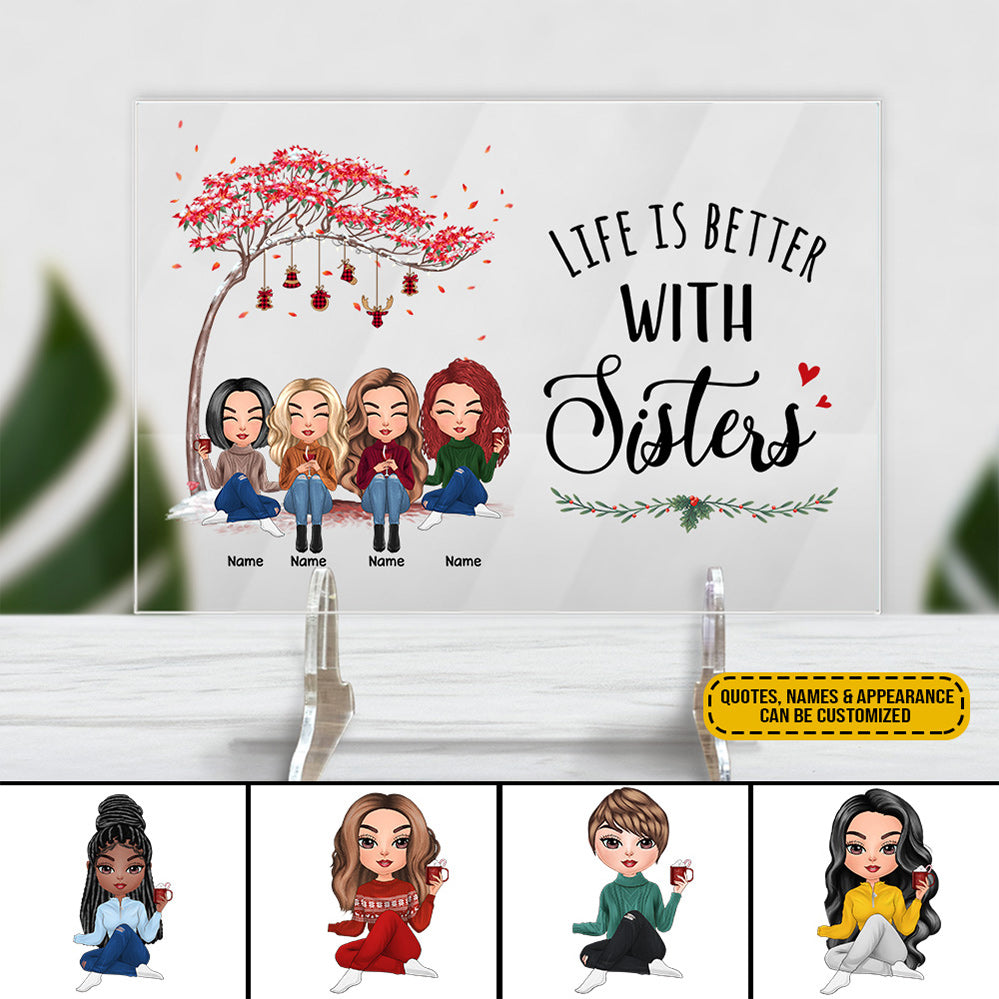 89Customized Sisters forever never apart maybe in distance but never at heart Personalized Spotify Frame