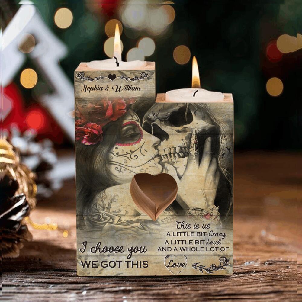 89Customized Personalized Candle Holder We Got This Tattoo Skull Couple