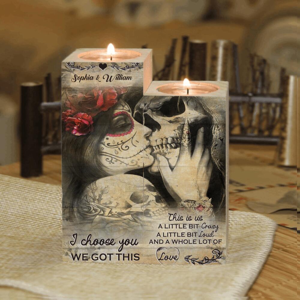 89Customized Personalized Candle Holder We Got This Tattoo Skull Couple
