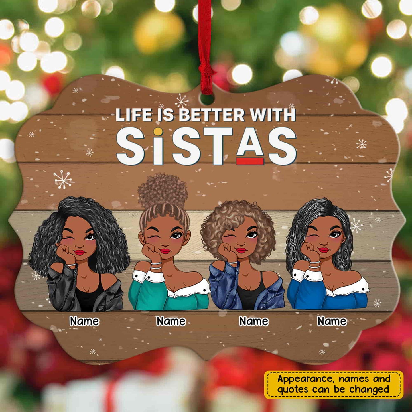 89Customized Sistas Personalized Ornament