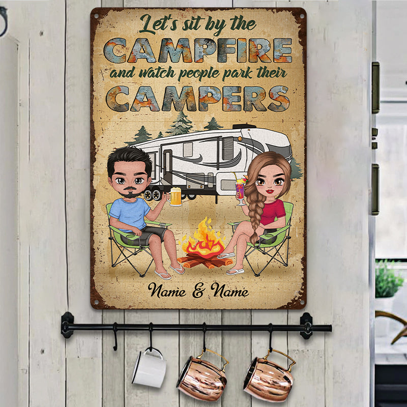 89 Customeized Making memories one campsite at a time Doll Camping Couple Ver.1 Personalized Metal Sign
