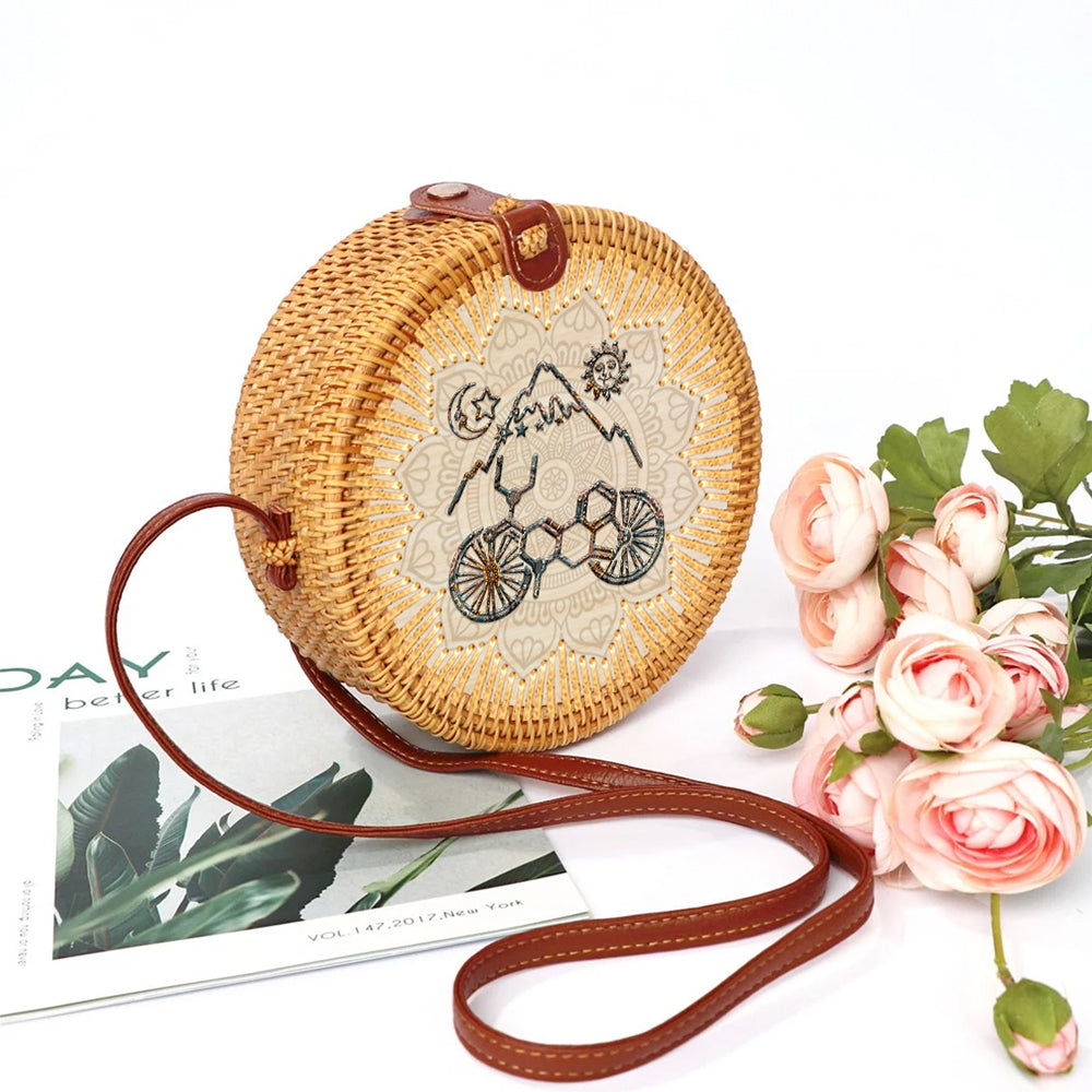 89Customized Cycling madala rattan straw bag