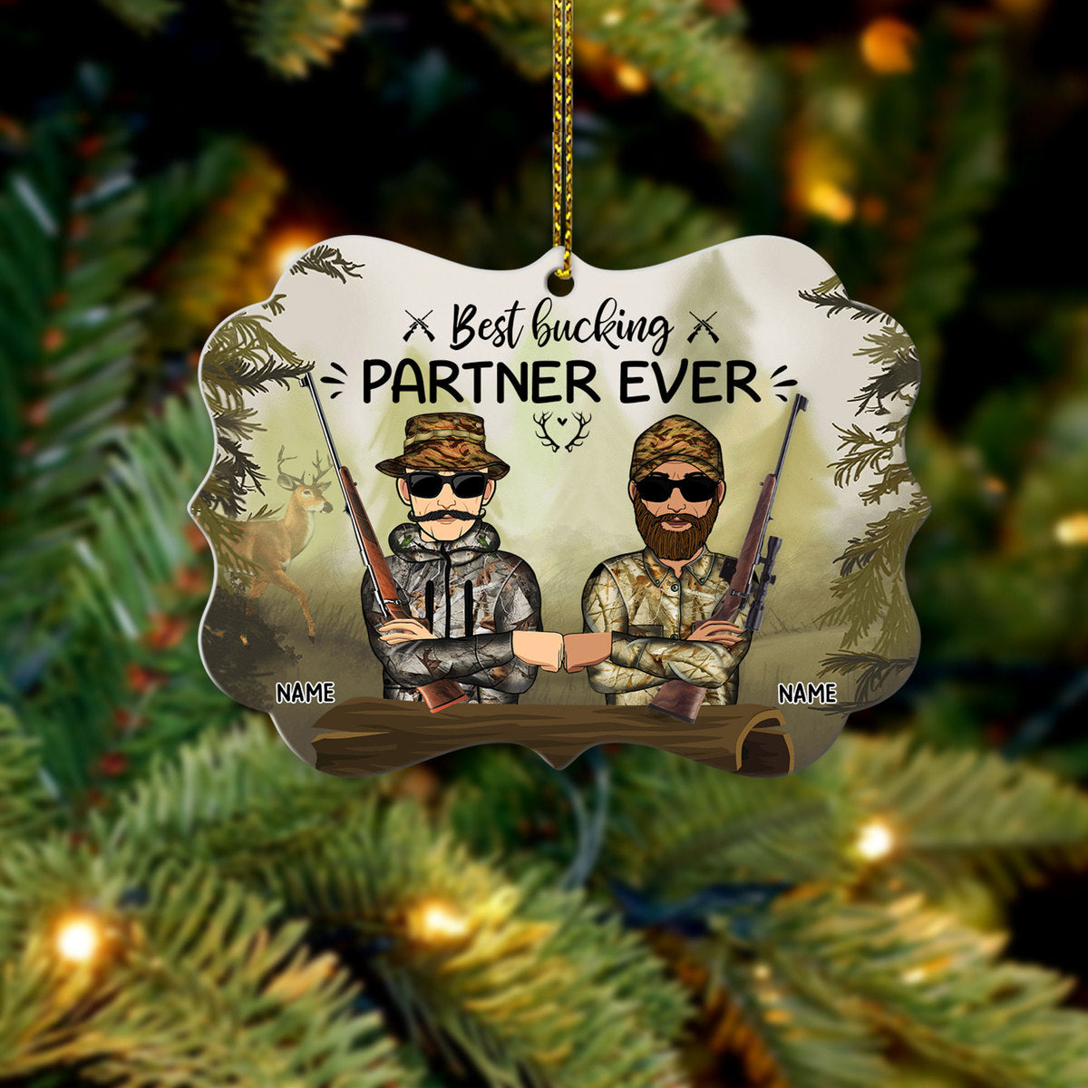 89Customized Best bucking partner ever personalized ornament