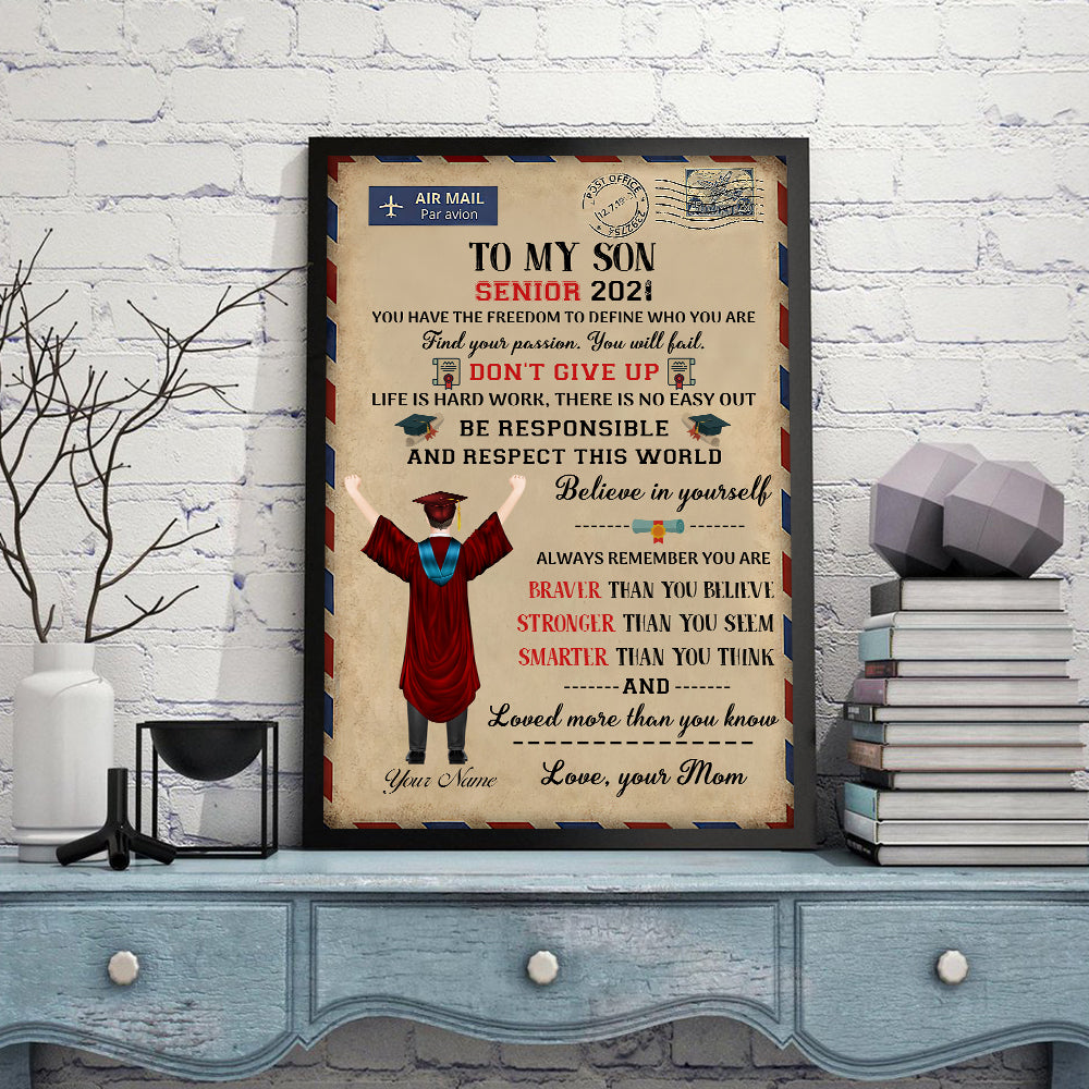 89Customized Personalized Poster Believe In Yourself Senior Graduation 2021 Boy