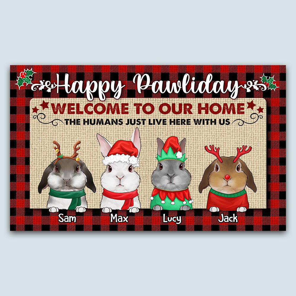 89Customized Happy Pawliday Rabbit Lovers Personalized