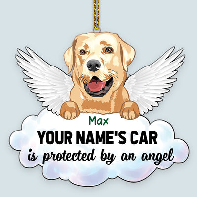 89Customized This car is protected by an angel Angel Dog Dog Memorial Car Ornament