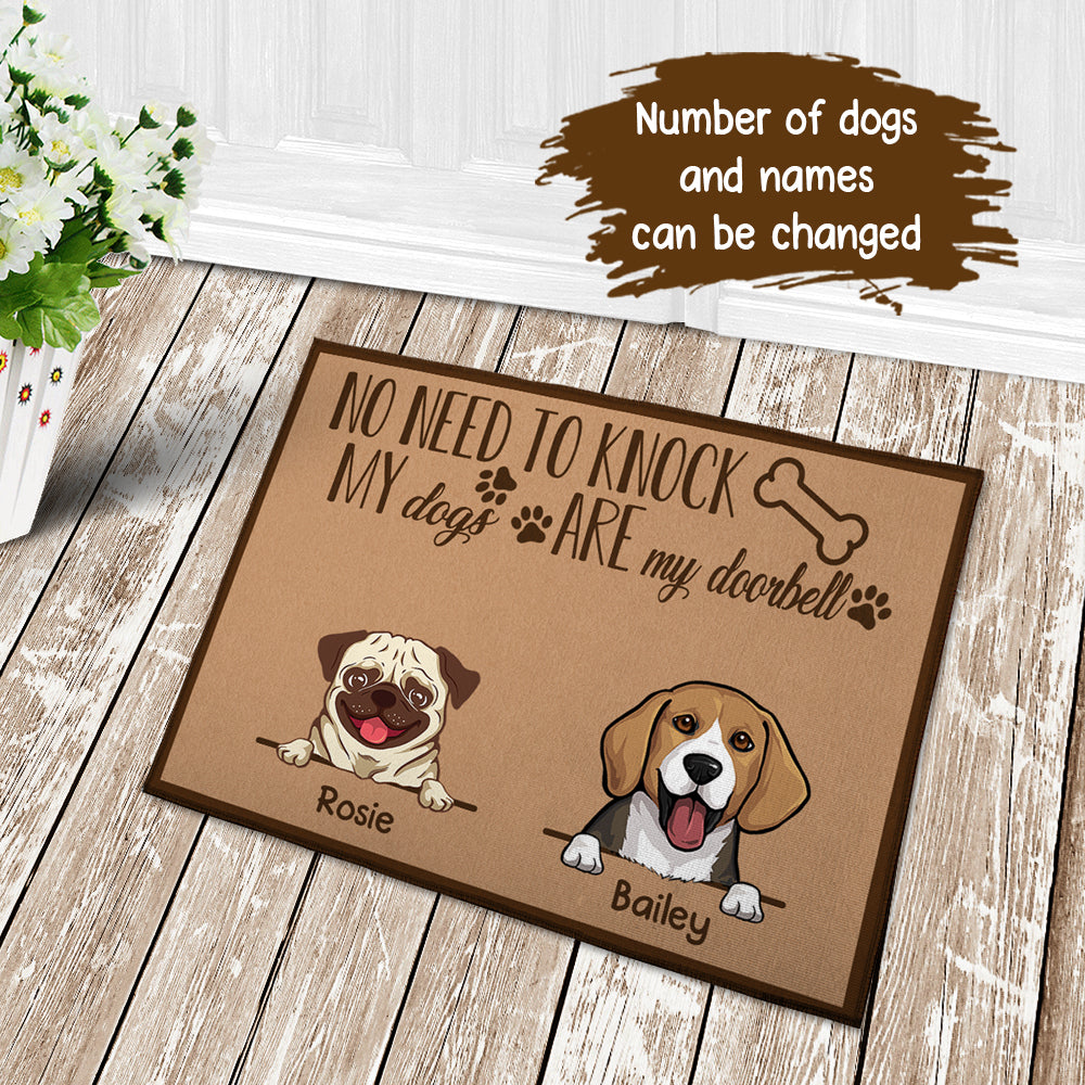 89Customized My Dogs Are My Doorbell Personalized Doormat