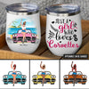 89Customized Just a girl who loves her Corvette Customized Wine Tumbler