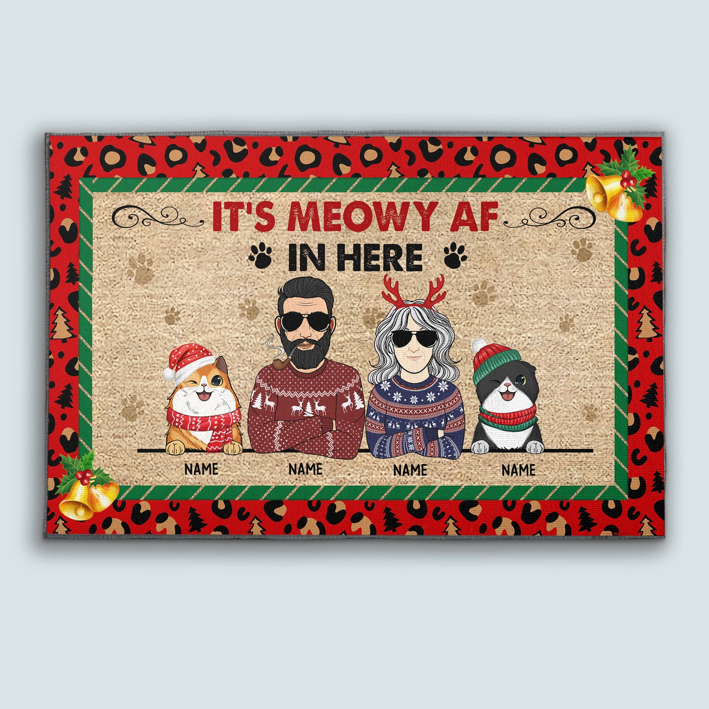 89Customized It's Meowy AF In Here Personalized Doormat