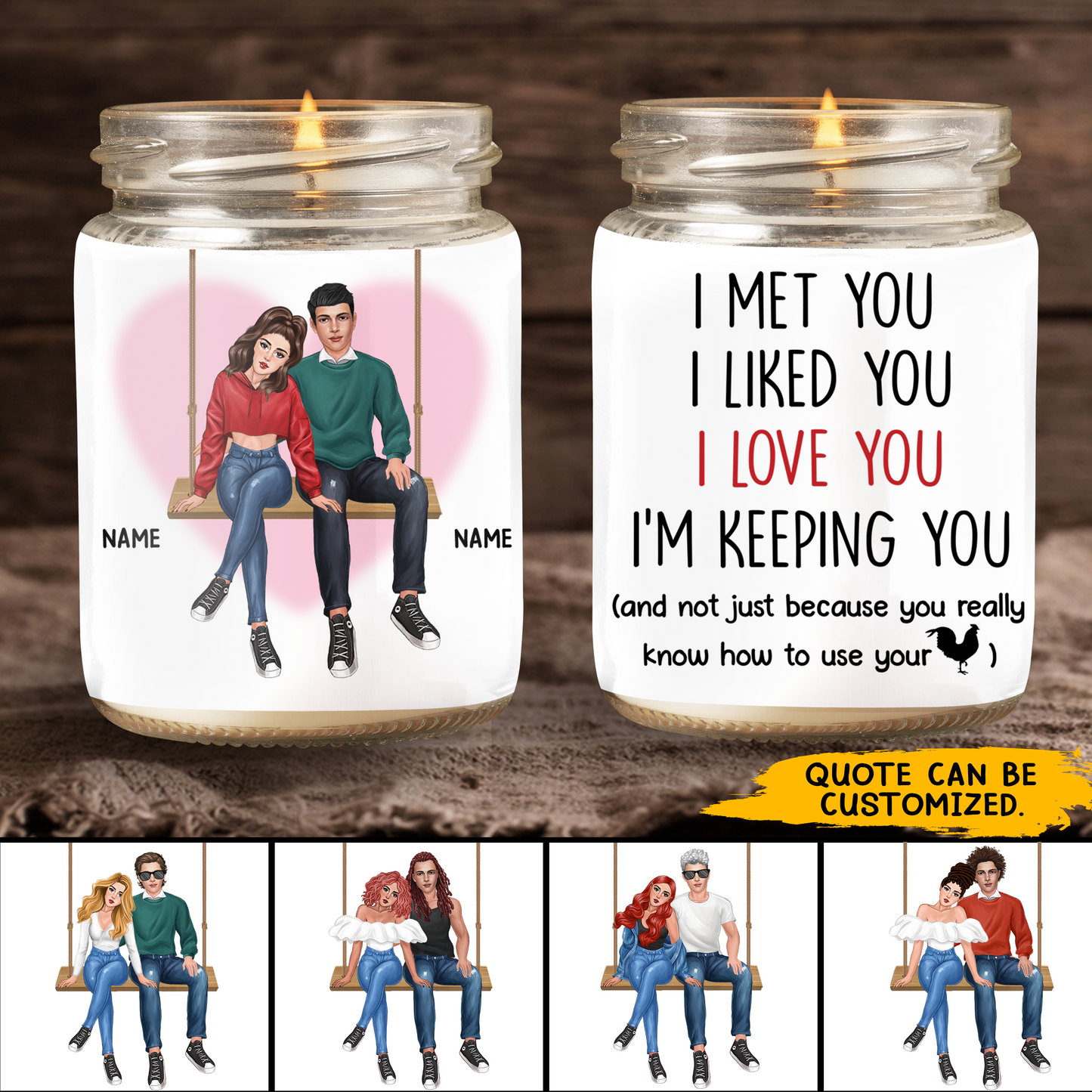 89Customized Couple Candle Gift for Him Gift for Her Personalized Candle