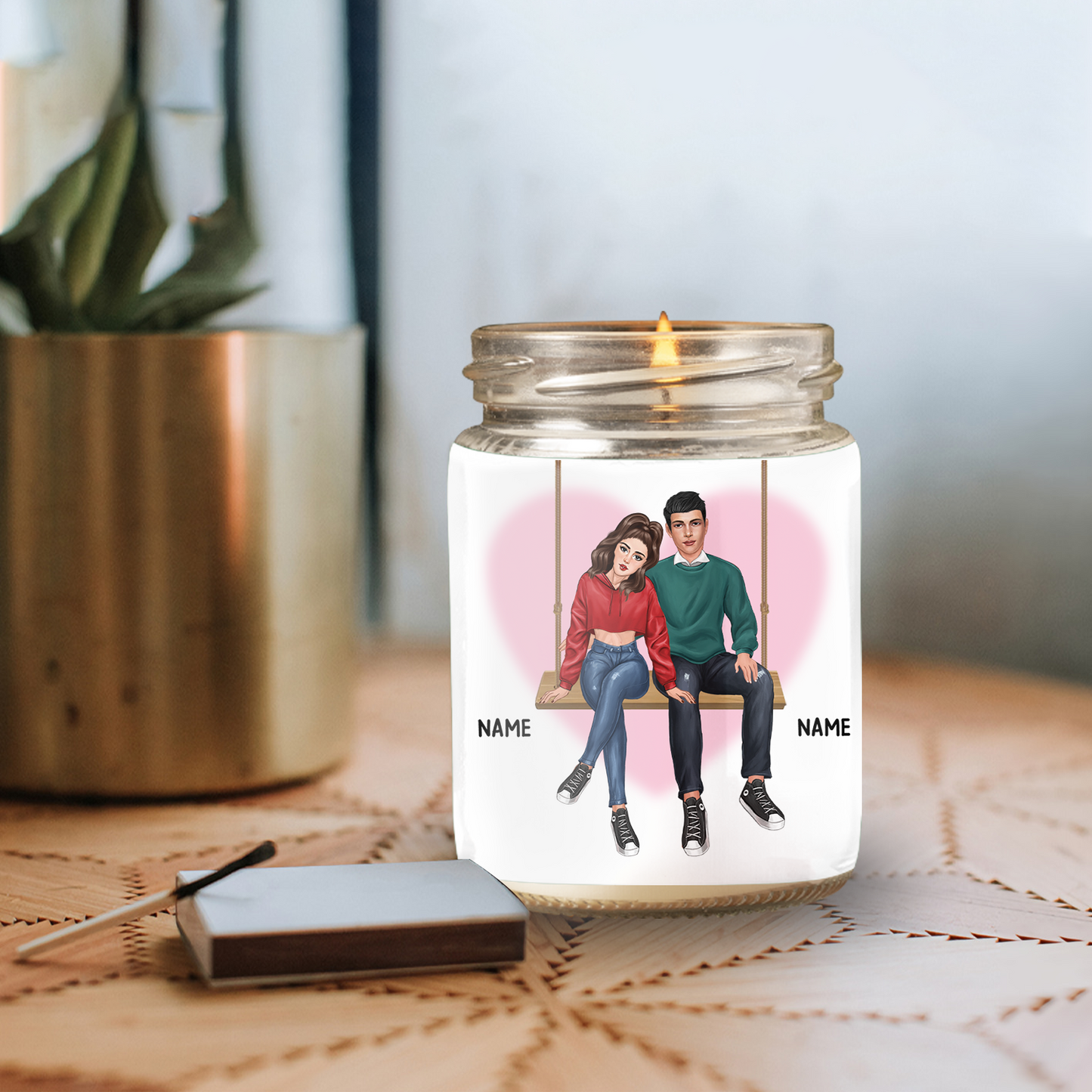89Customized Couple Candle Gift for Him Gift for Her Personalized Candle