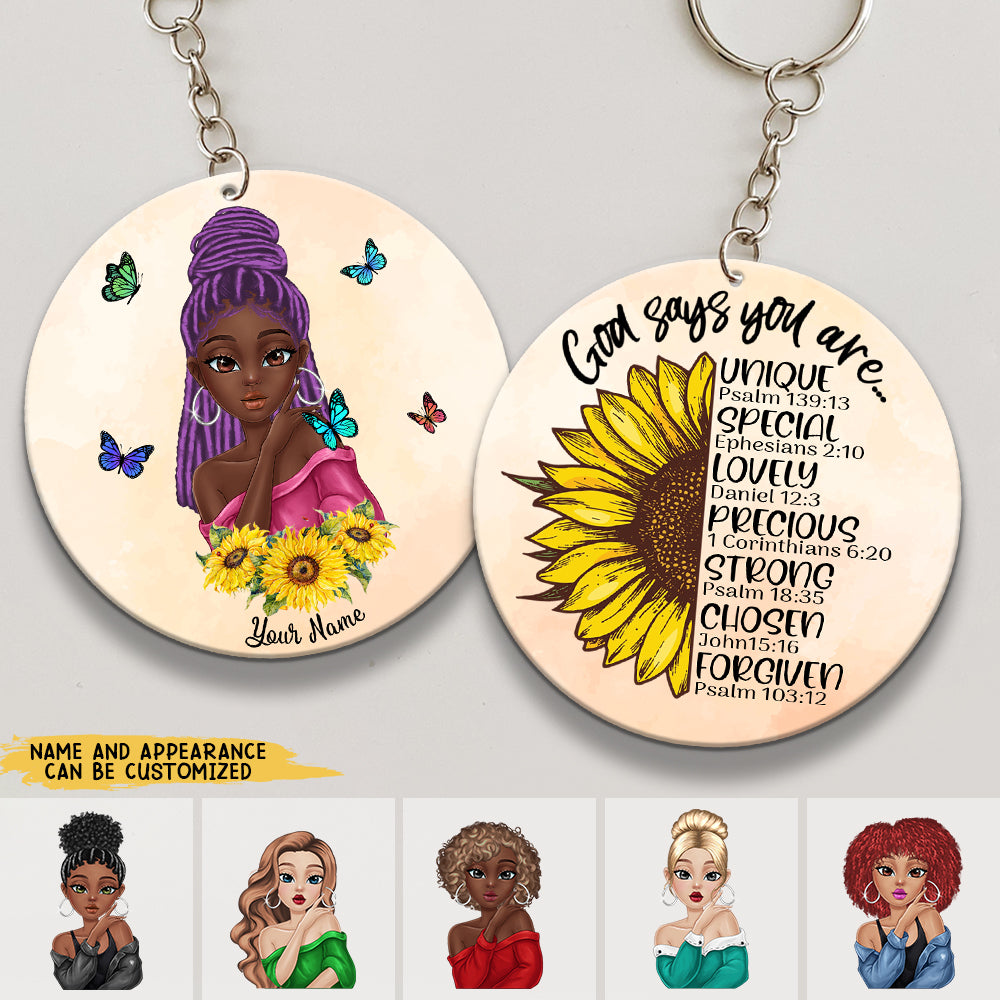 89Customized Black Queen - You Are Beautiful Personalized Keychain