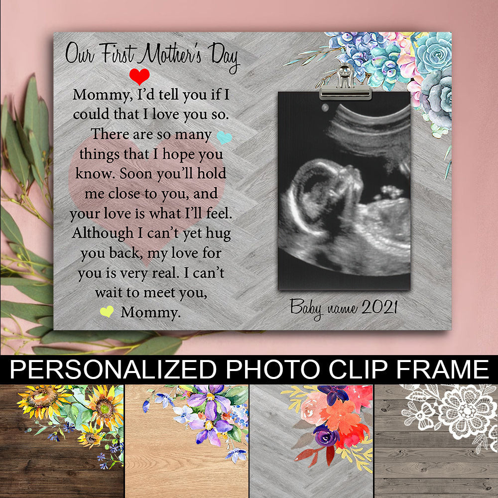 89Customized Our first Mother's day personalized photo clip frame