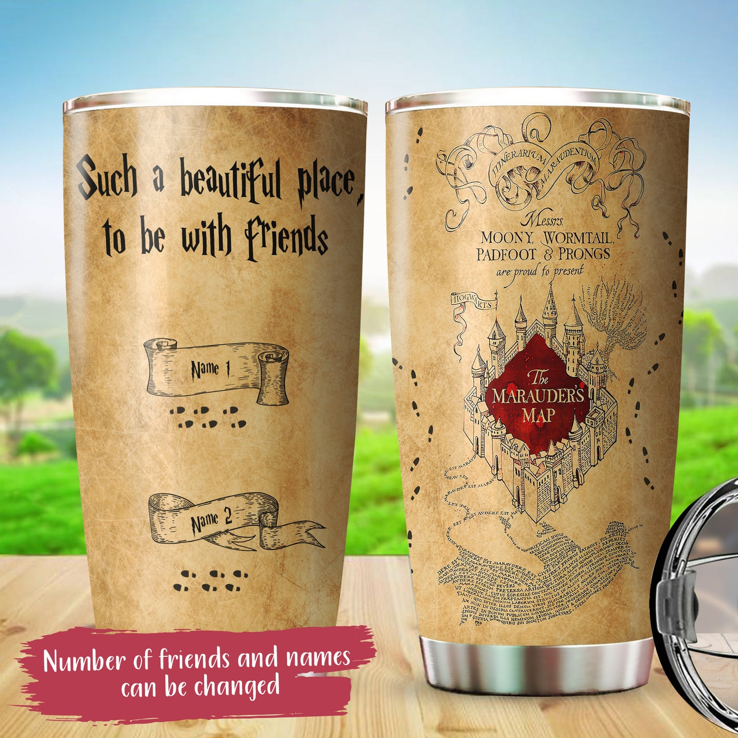 89Customized Such a beautiful place to be with friends Marauder's Map Tumbler